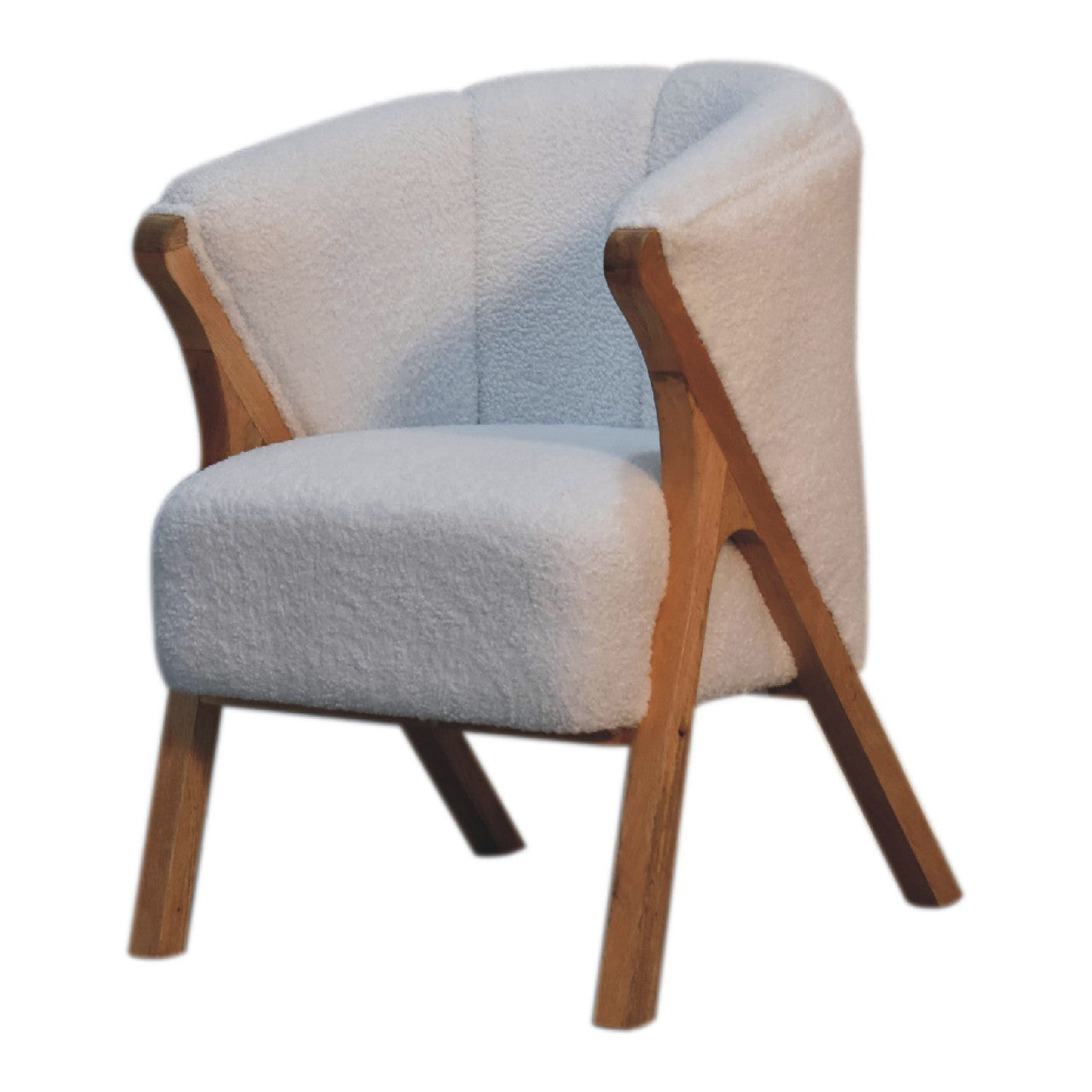 Chaise minimaliste blanche bouclée
