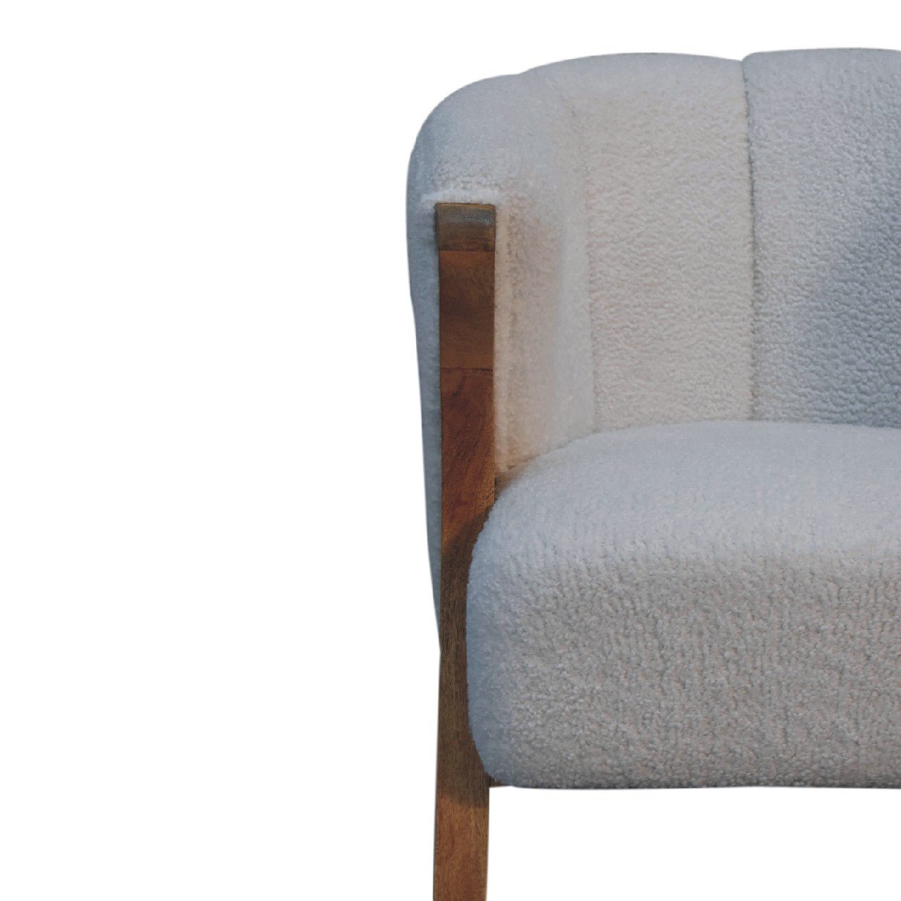 Chaise minimaliste blanche bouclée