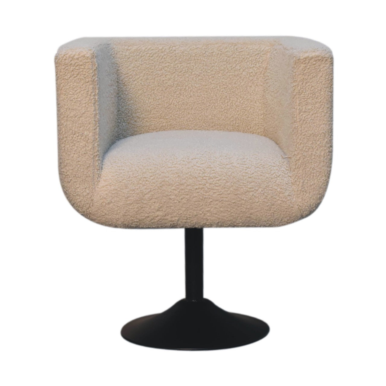 Fauteuil pivotant en bouclette crème