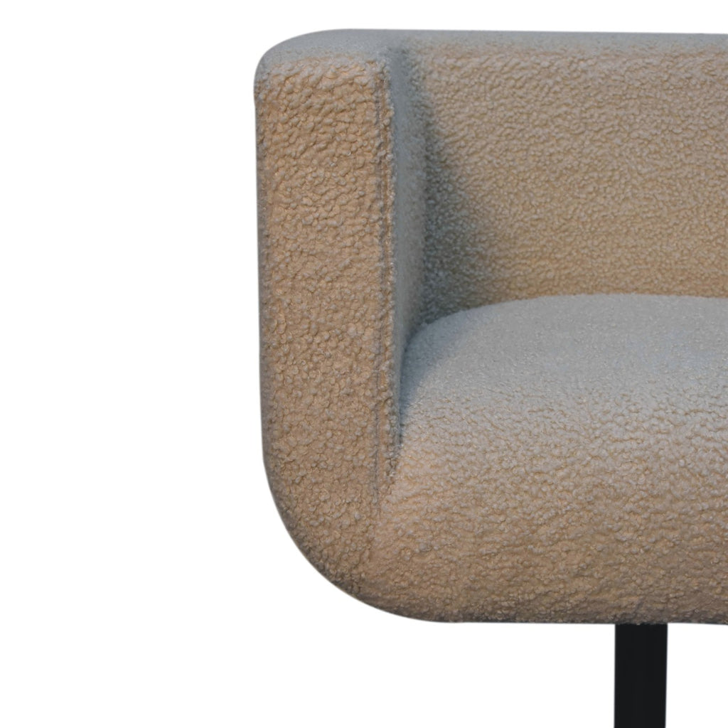 Fauteuil pivotant en bouclette crème