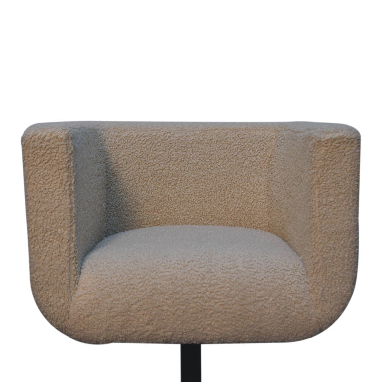 Fauteuil pivotant en bouclette crème