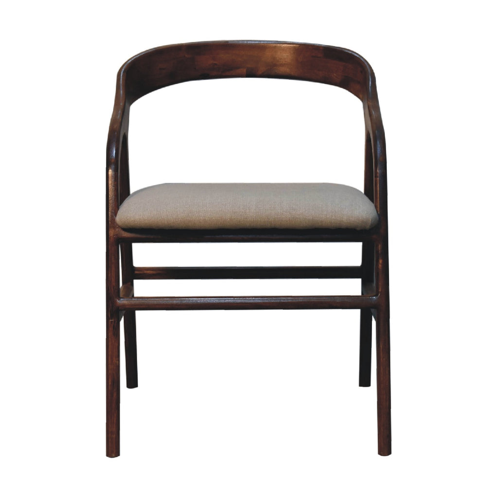Fauteuil Art déco en lin châtaigne