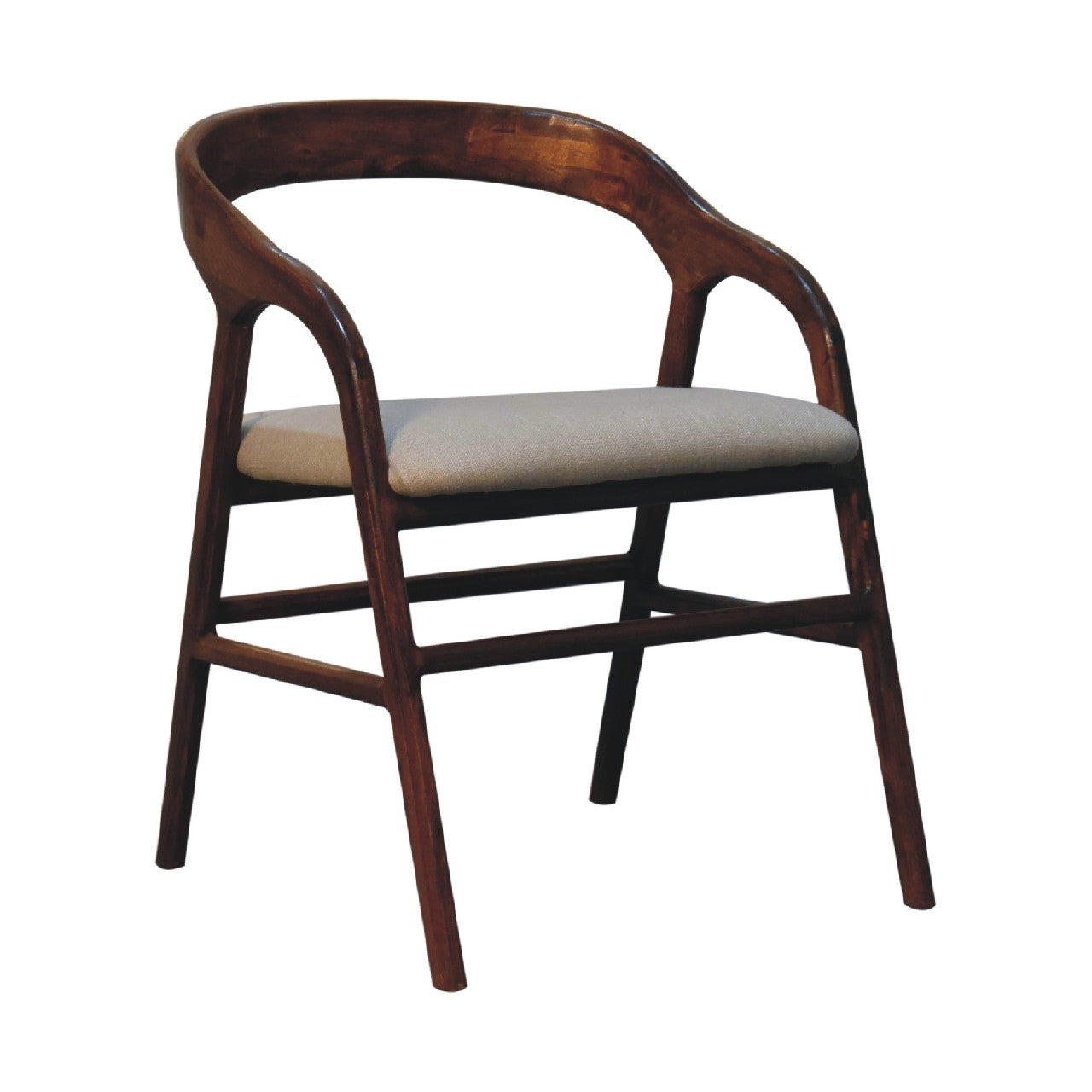Fauteuil Art déco en lin châtaigne