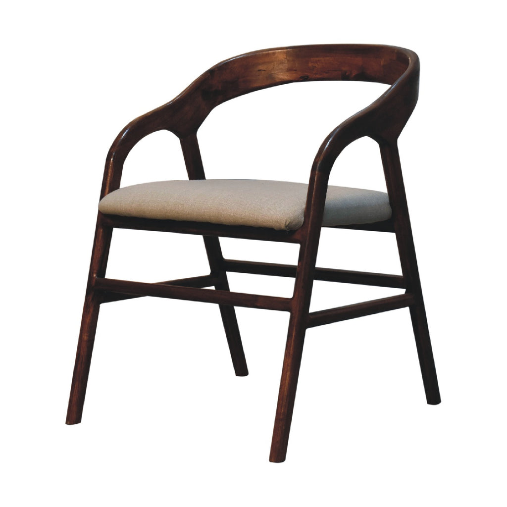 Fauteuil Art déco en lin châtaigne