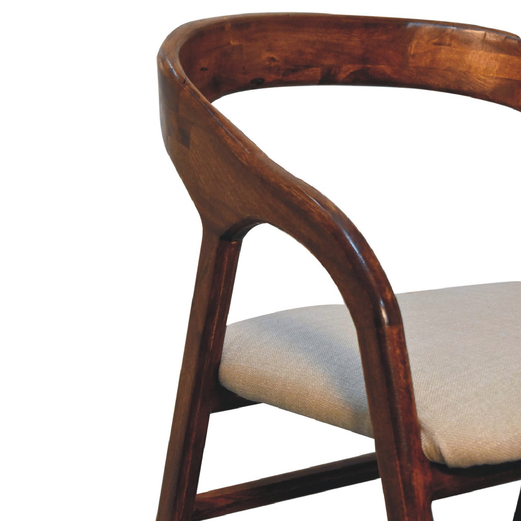 Fauteuil Art déco en lin châtaigne