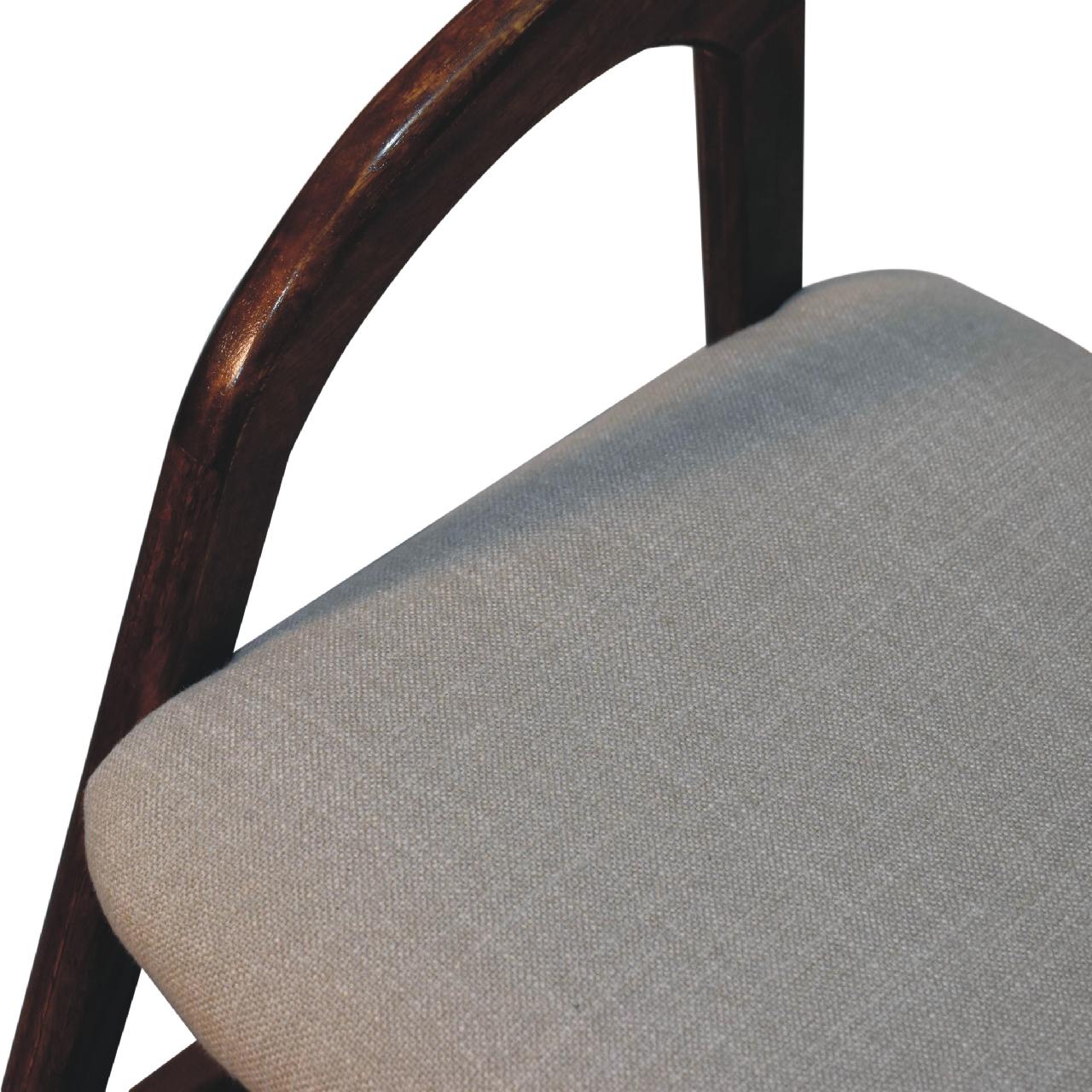 Fauteuil Art déco en lin châtaigne