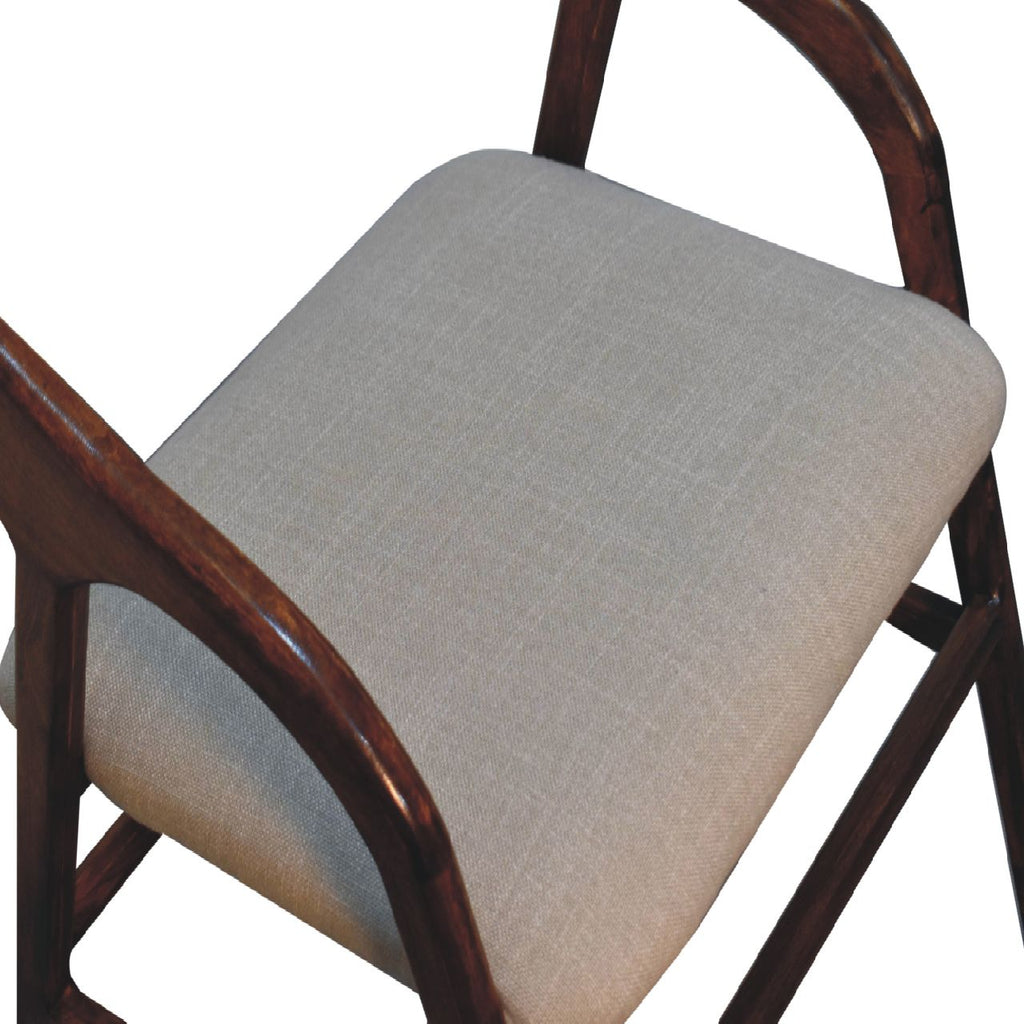 Fauteuil Art déco en lin châtaigne