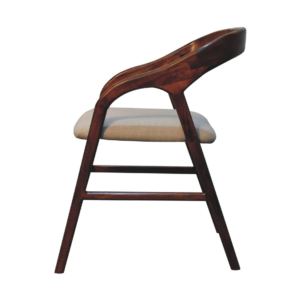 Fauteuil Art déco en lin châtaigne