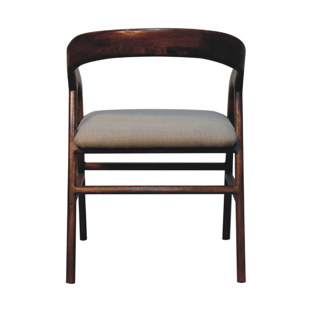 Fauteuil Art déco en lin châtaigne