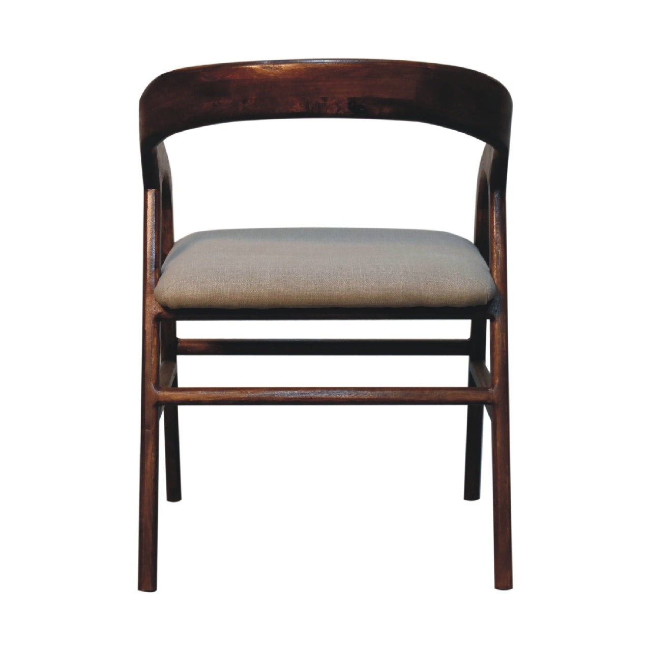 Fauteuil Art déco en lin châtaigne