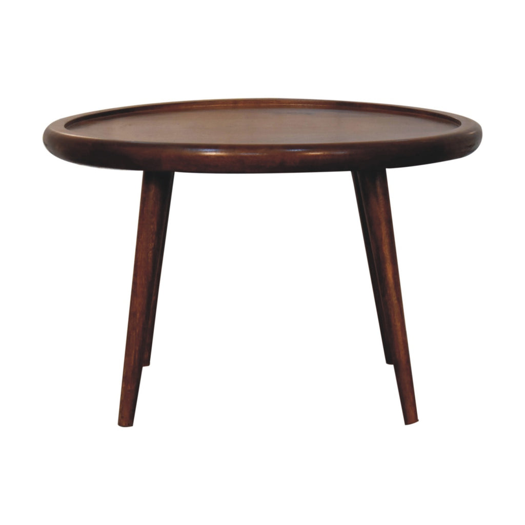Table basse en assiette châtaigne