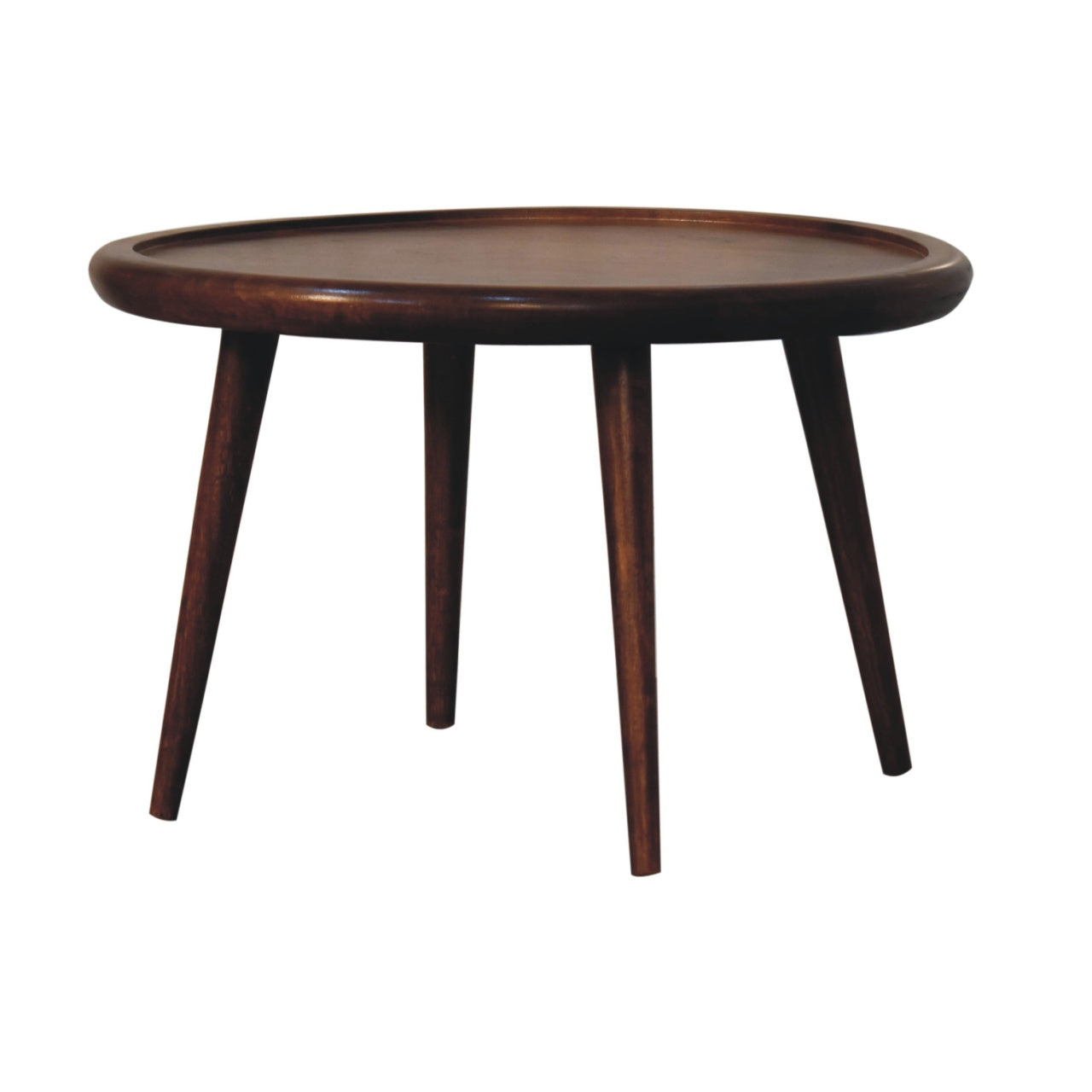 Table basse en assiette châtaigne