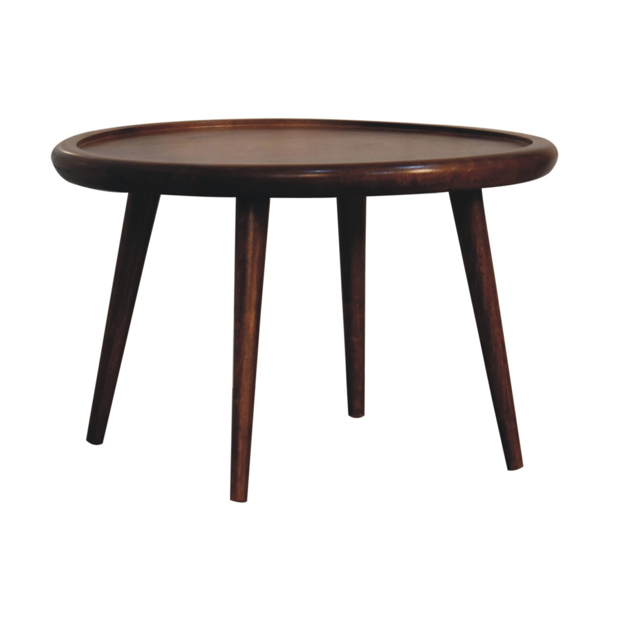 Table basse en assiette châtaigne