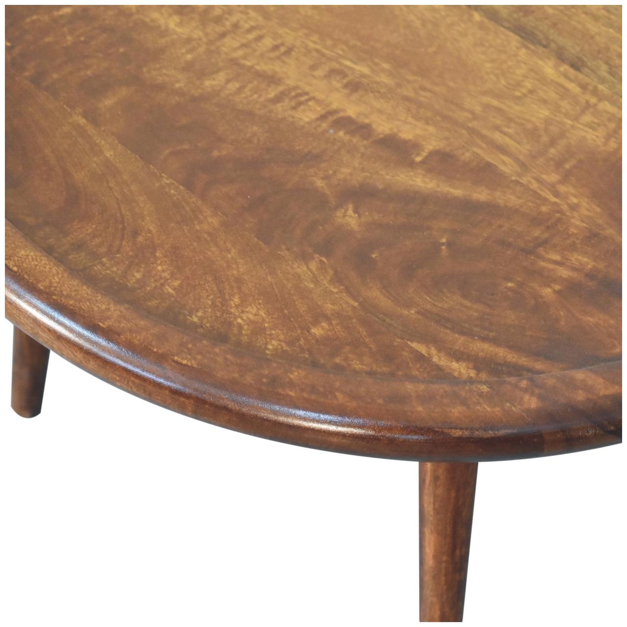 Table basse en assiette châtaigne