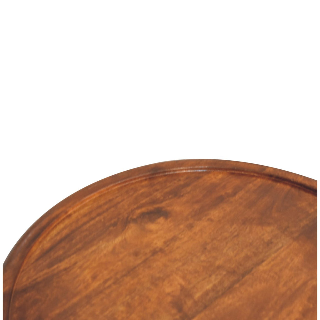 Table basse en assiette châtaigne