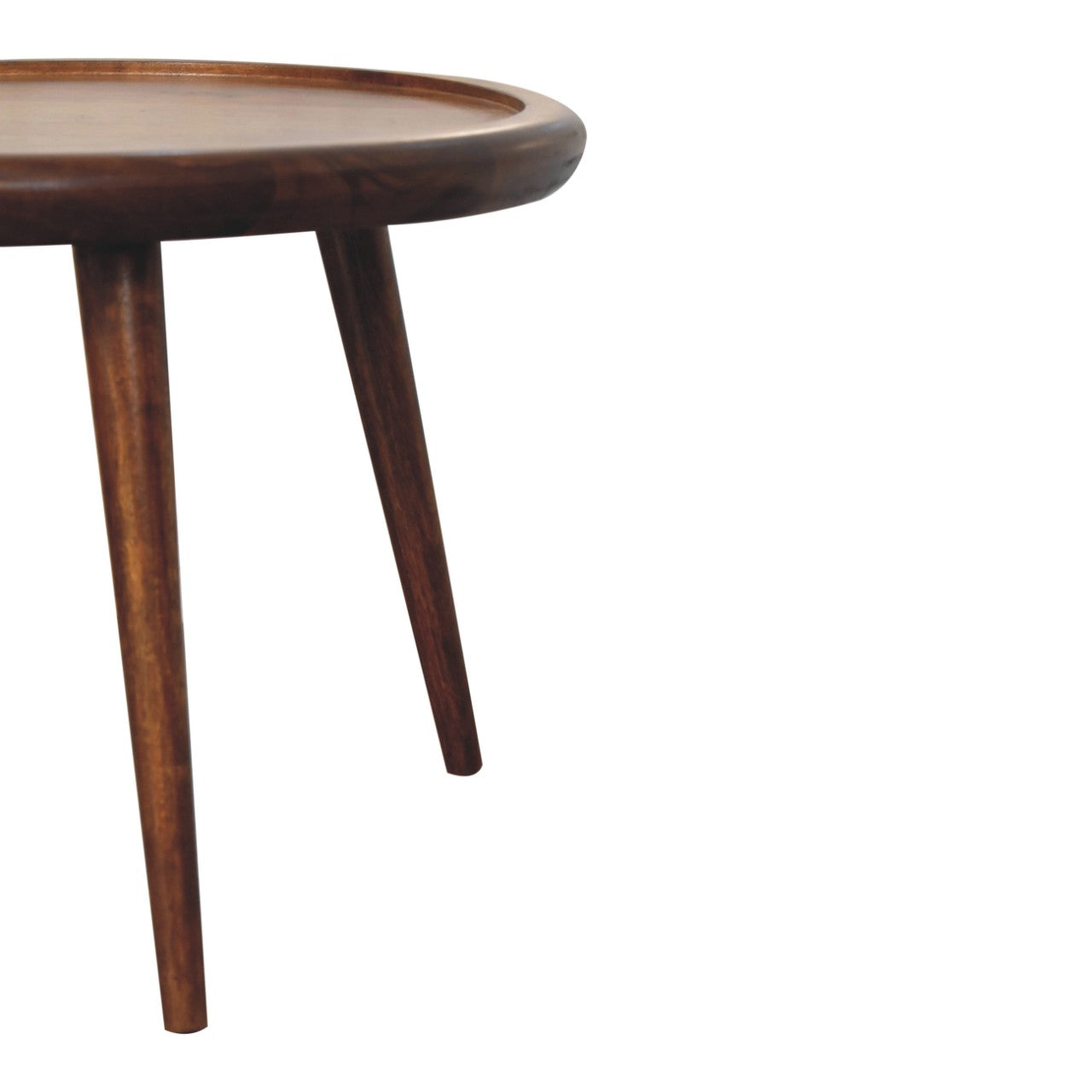 Table basse en assiette châtaigne