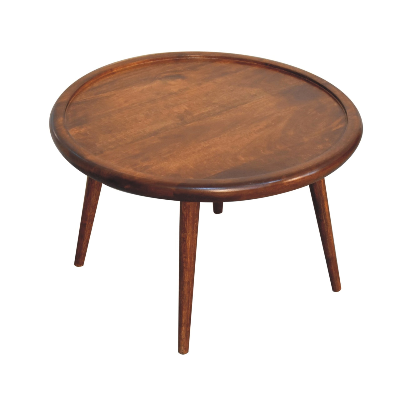 Table basse en assiette châtaigne