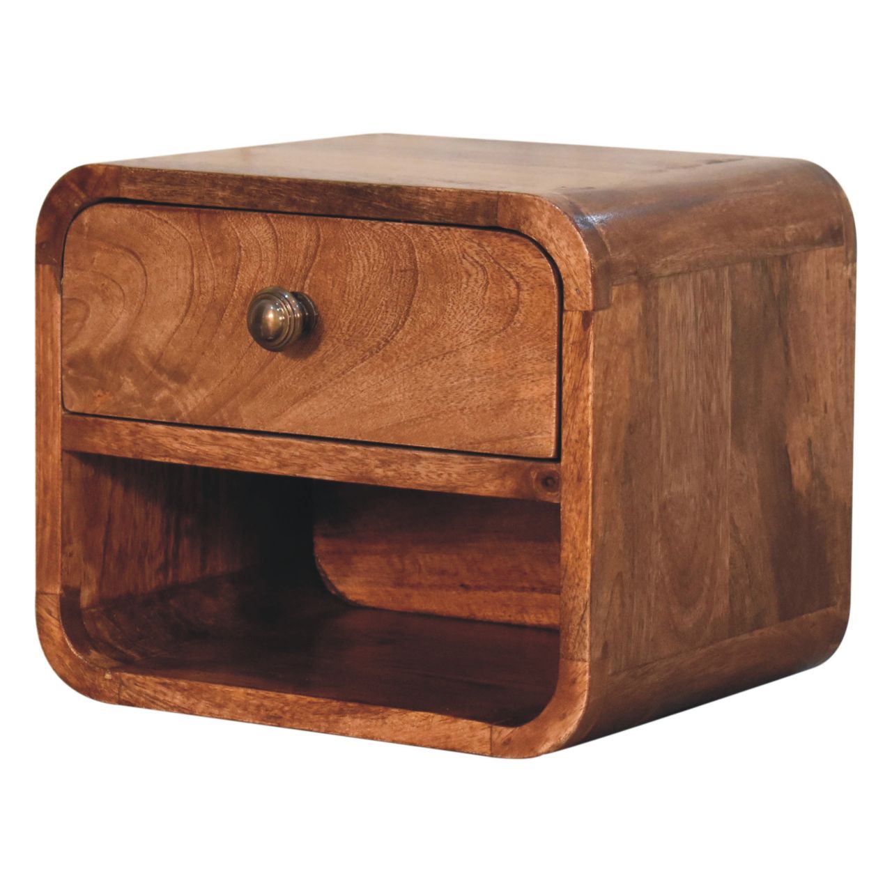 Mini table de chevet murale au miel et caramel avec fente ouverte