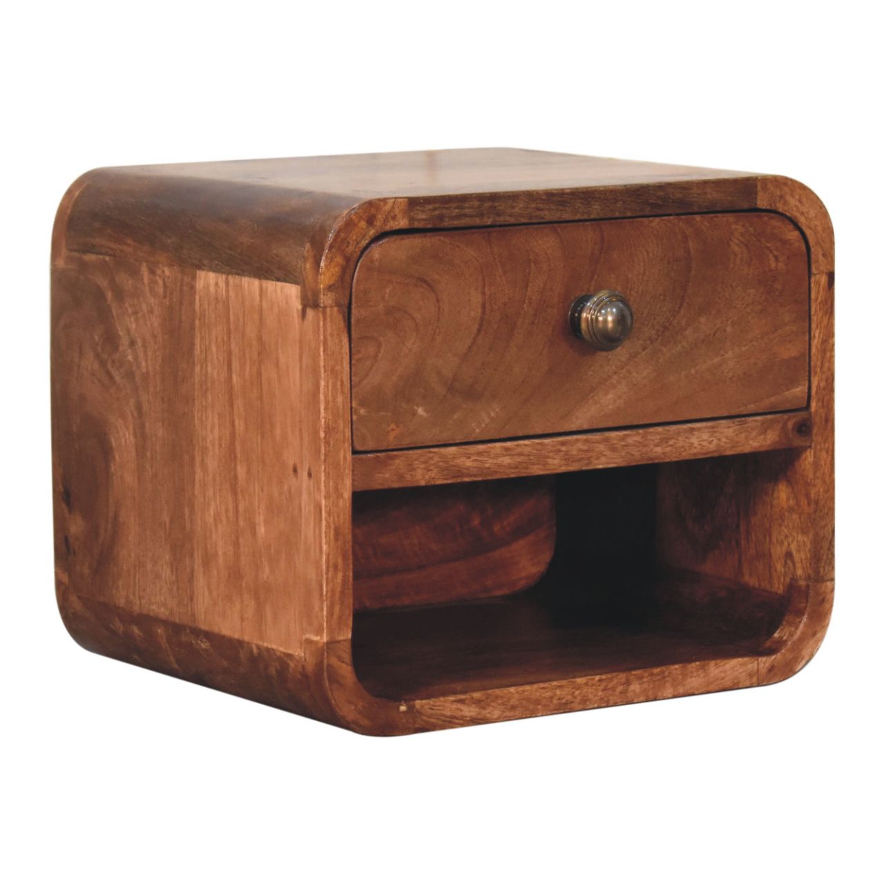Mini table de chevet murale au miel et caramel avec fente ouverte