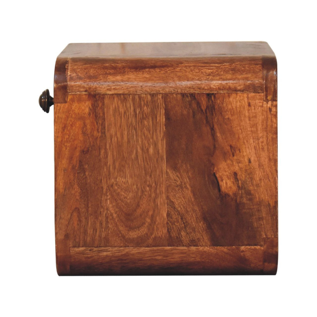 Mini table de chevet murale au miel et caramel avec fente ouverte