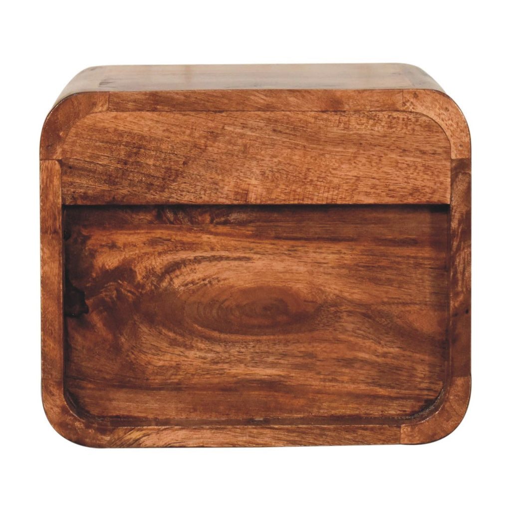 Mini table de chevet murale au miel et caramel avec fente ouverte