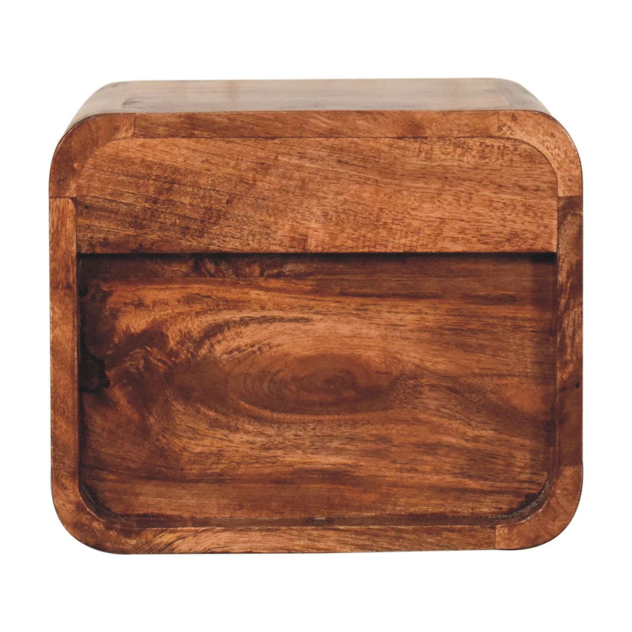 Mini table de chevet murale au miel et caramel avec fente ouverte