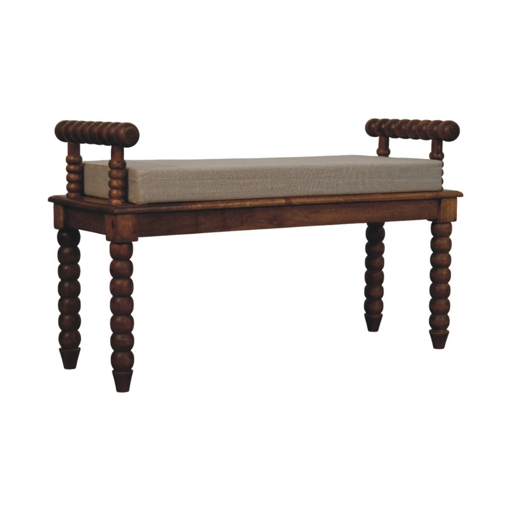 Banc en lin couleur terre d'Amber Oak
