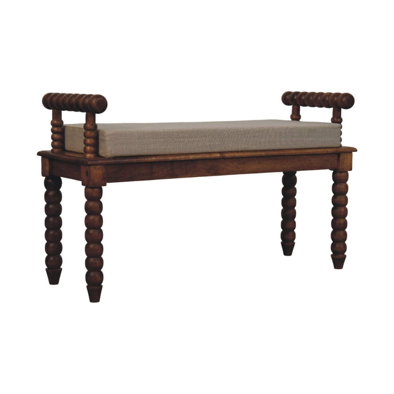 Banc en lin couleur terre d'Amber Oak