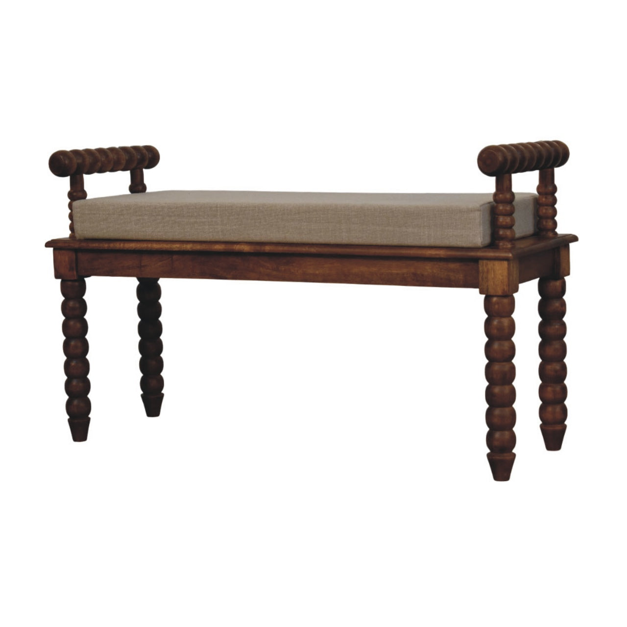 Banc en lin couleur terre d'Amber Oak
