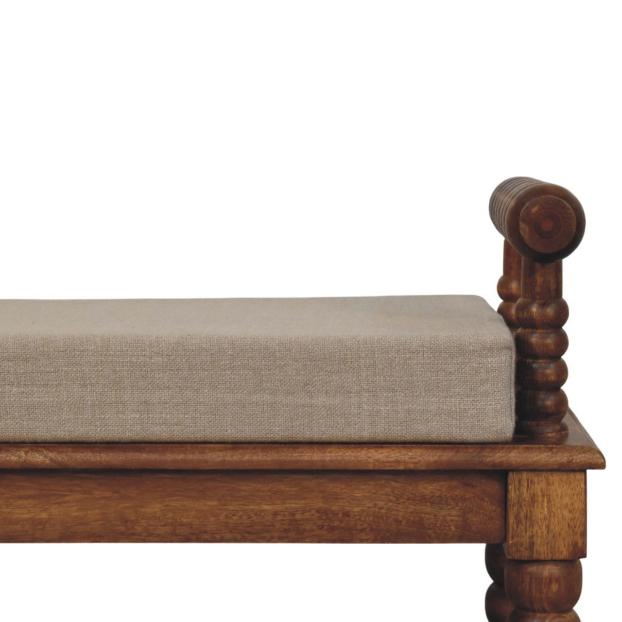 Banc en lin couleur terre d'Amber Oak
