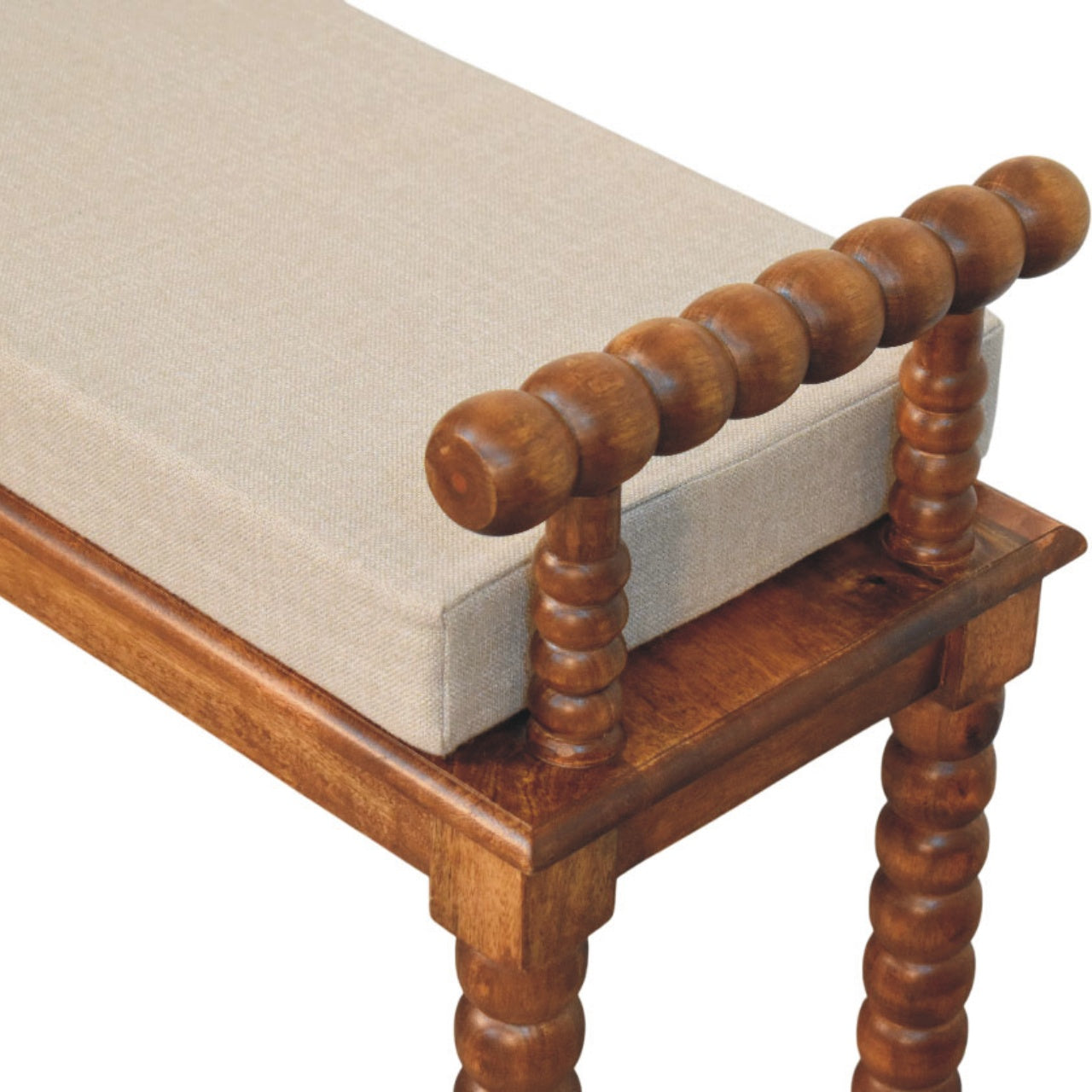 Banc en lin couleur terre d'Amber Oak