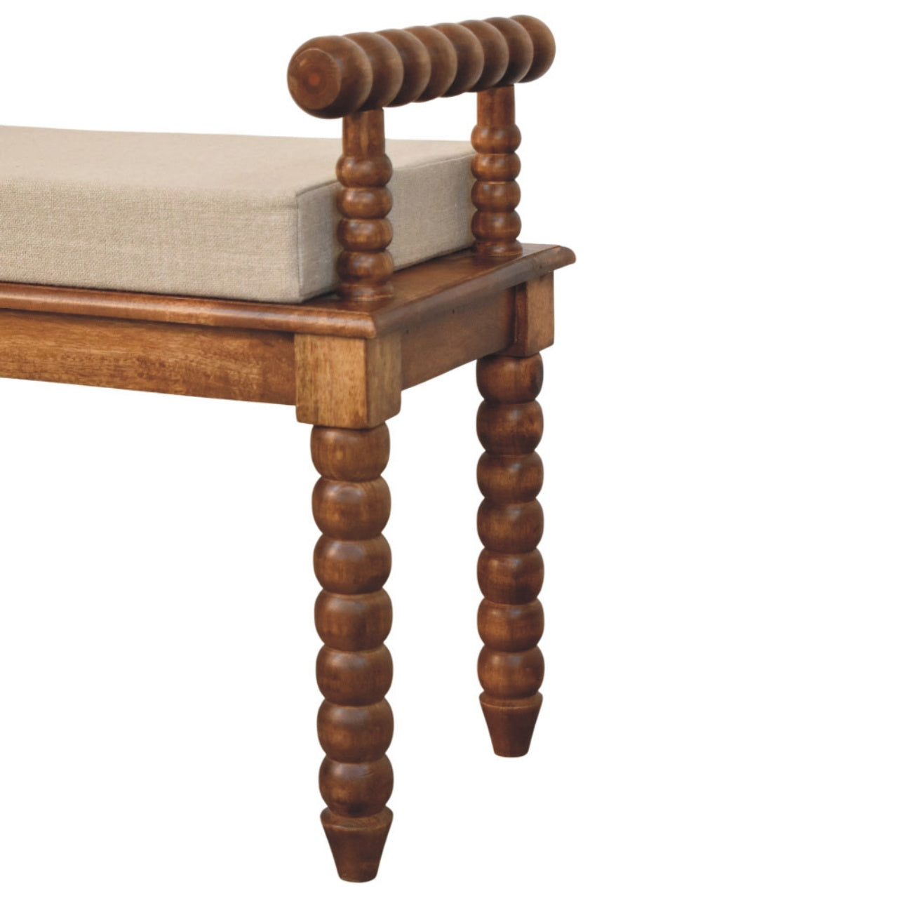 Banc en lin couleur terre d'Amber Oak