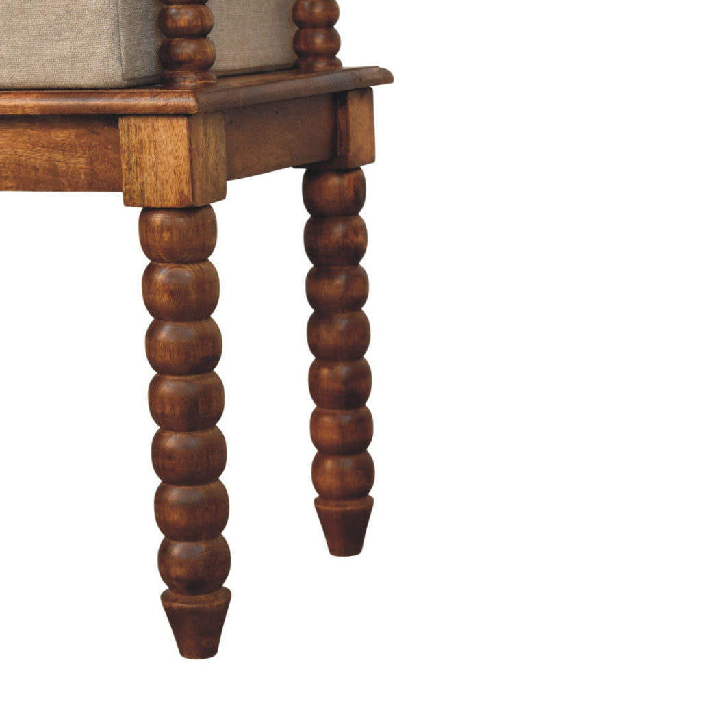 Banc en lin couleur terre d'Amber Oak