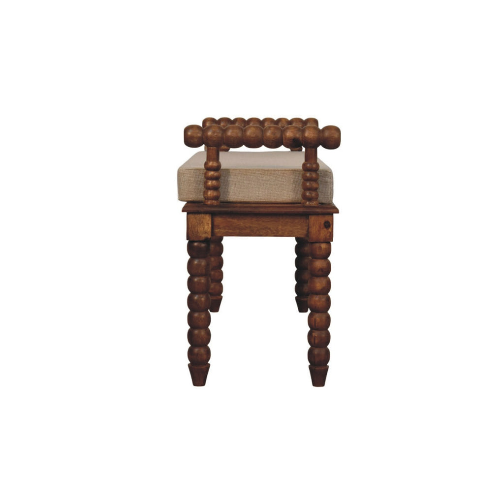 Banc en lin couleur terre d'Amber Oak