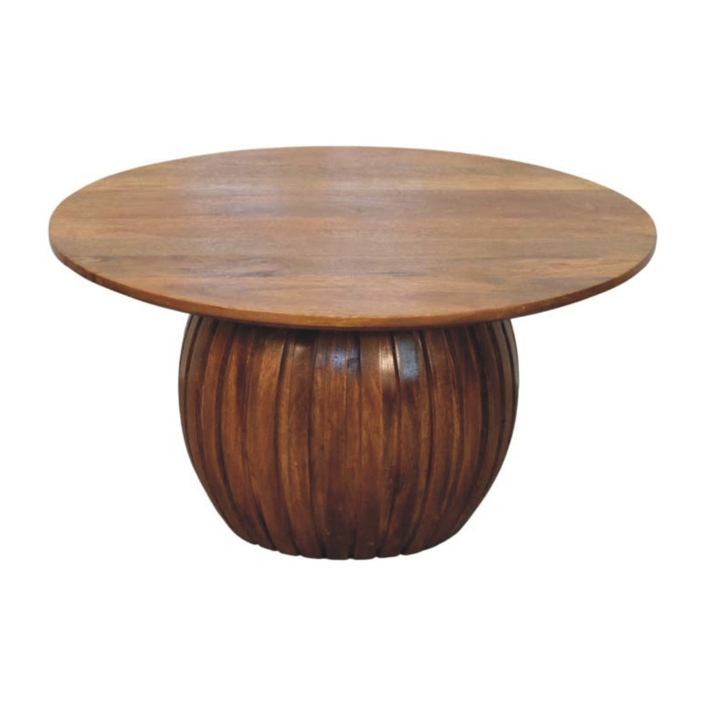 Table basse ronde cannelée