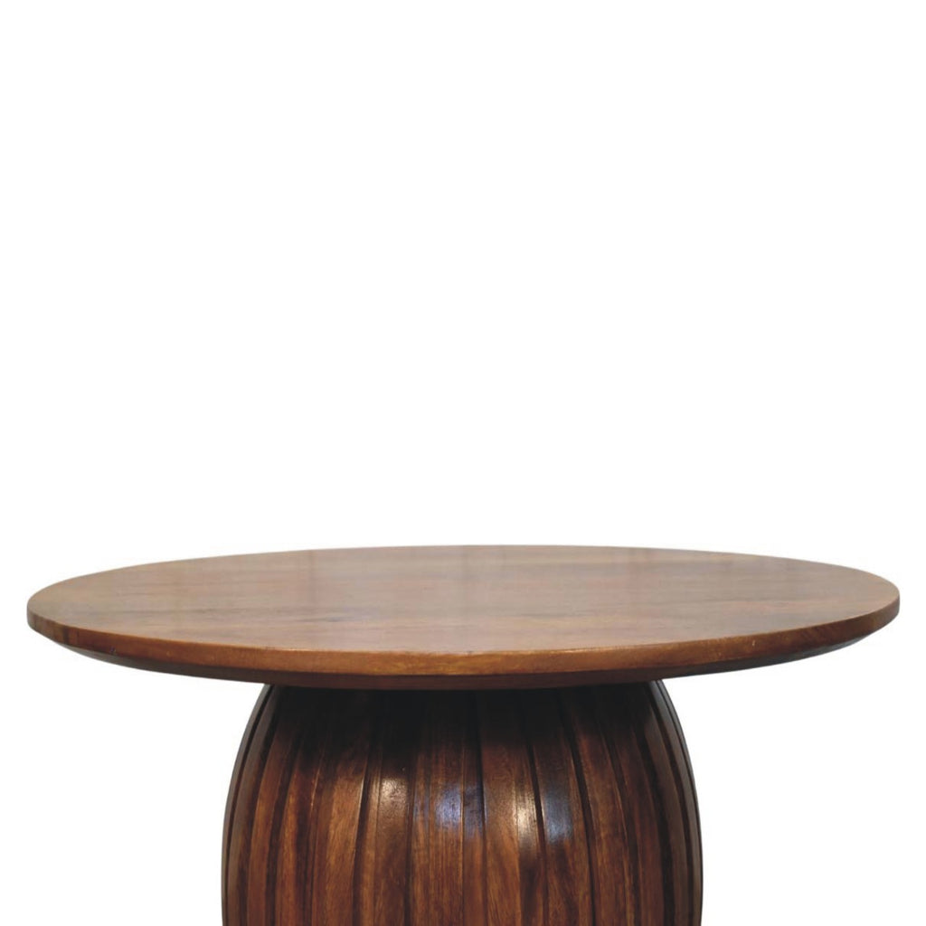 Table basse ronde cannelée