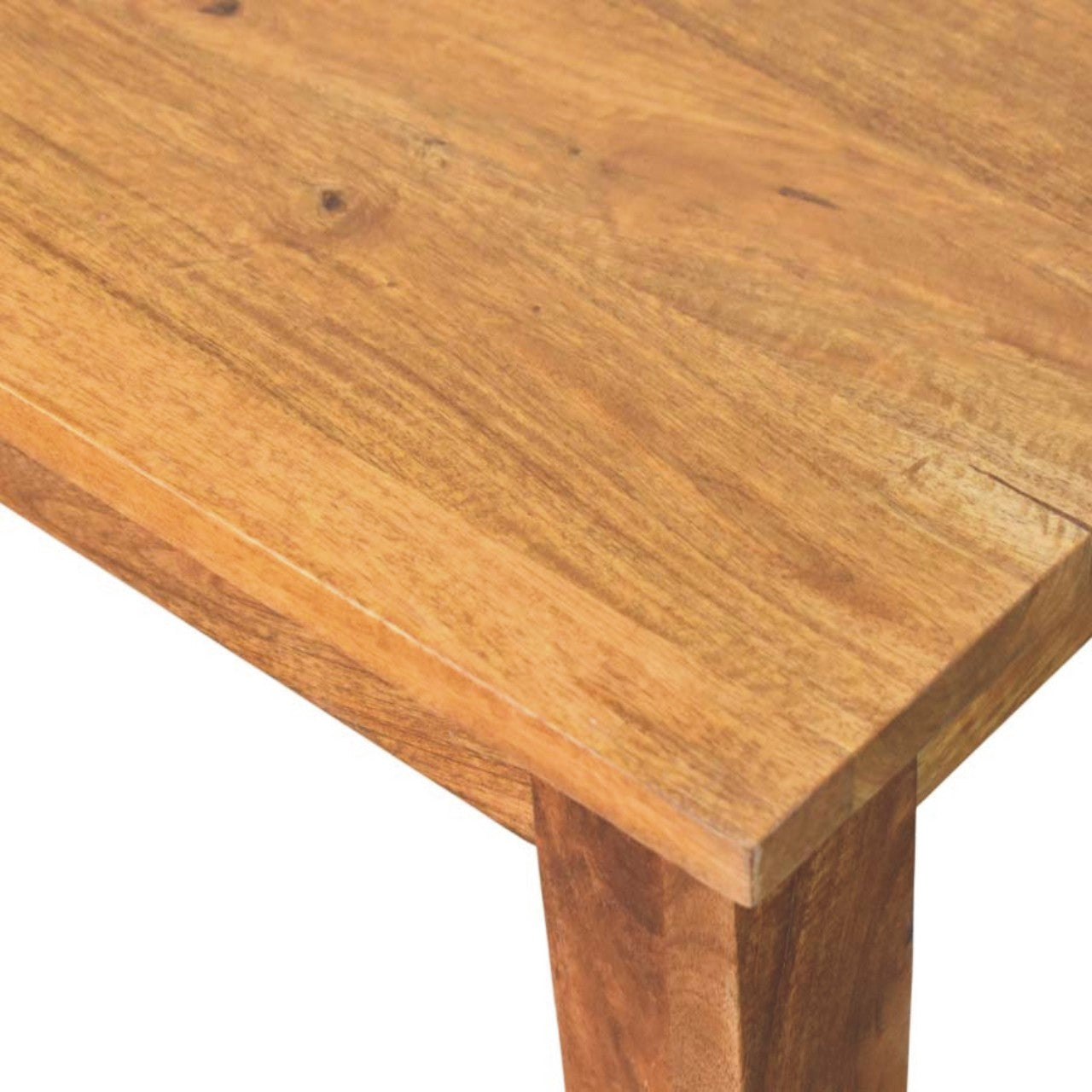 Table de salle à manger en bois massif de teck doré