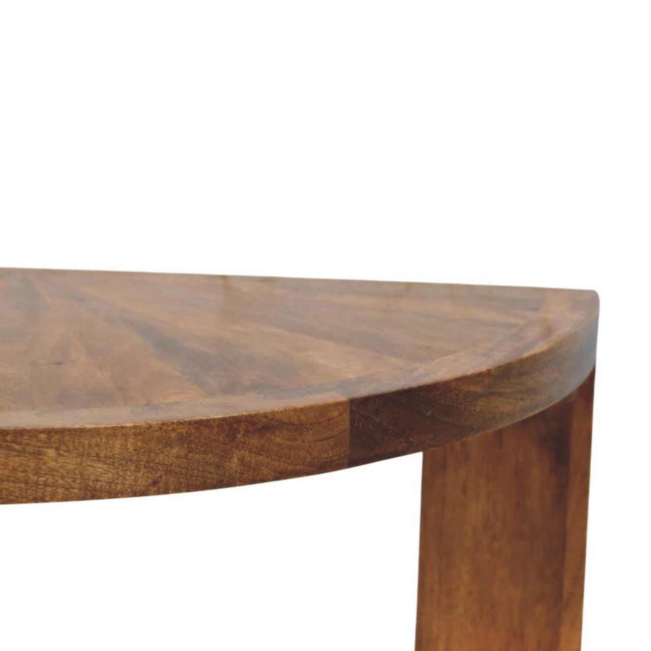 Table basse demi-lune en chêne ambré