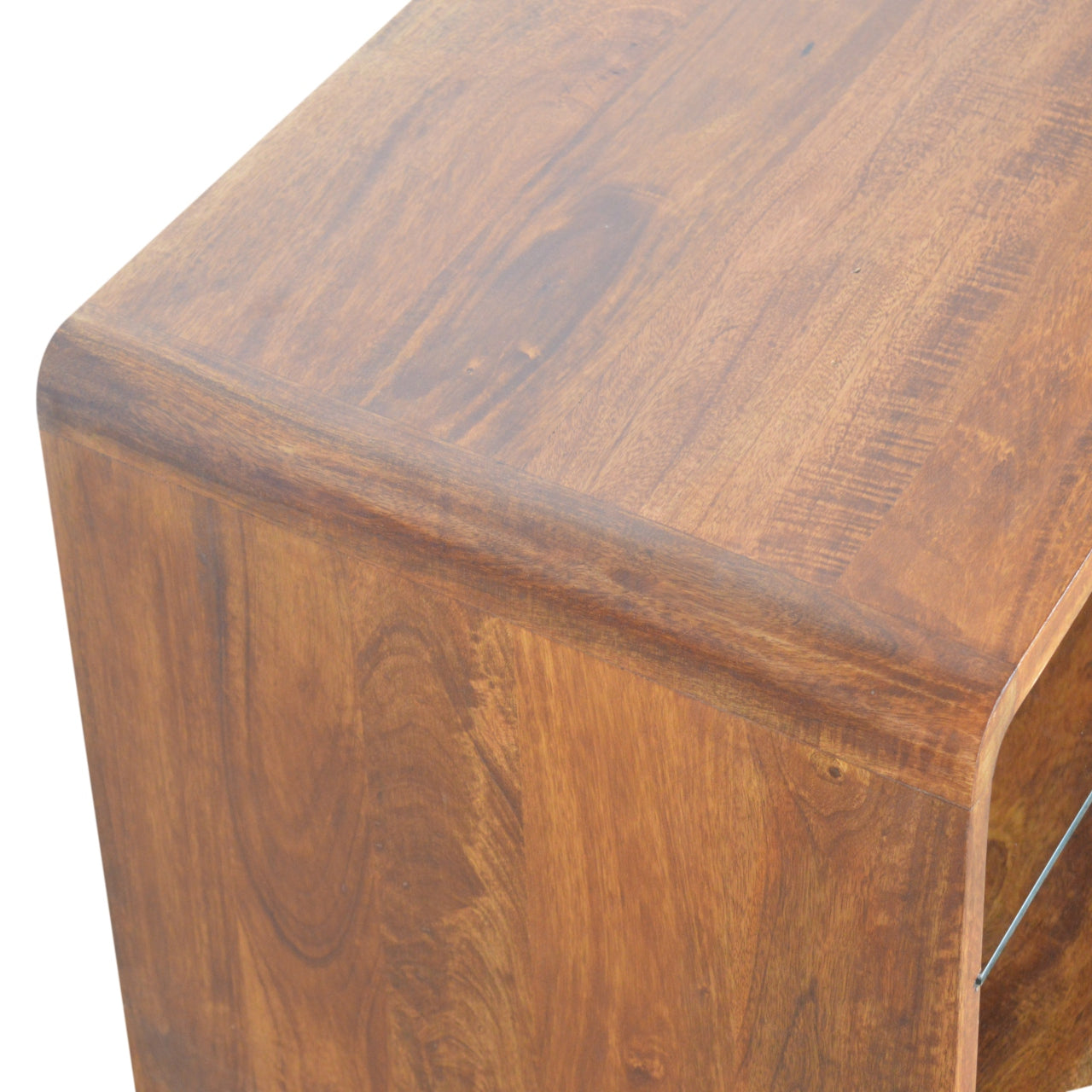 Table basse avec étagère en verre couleur châtaigne