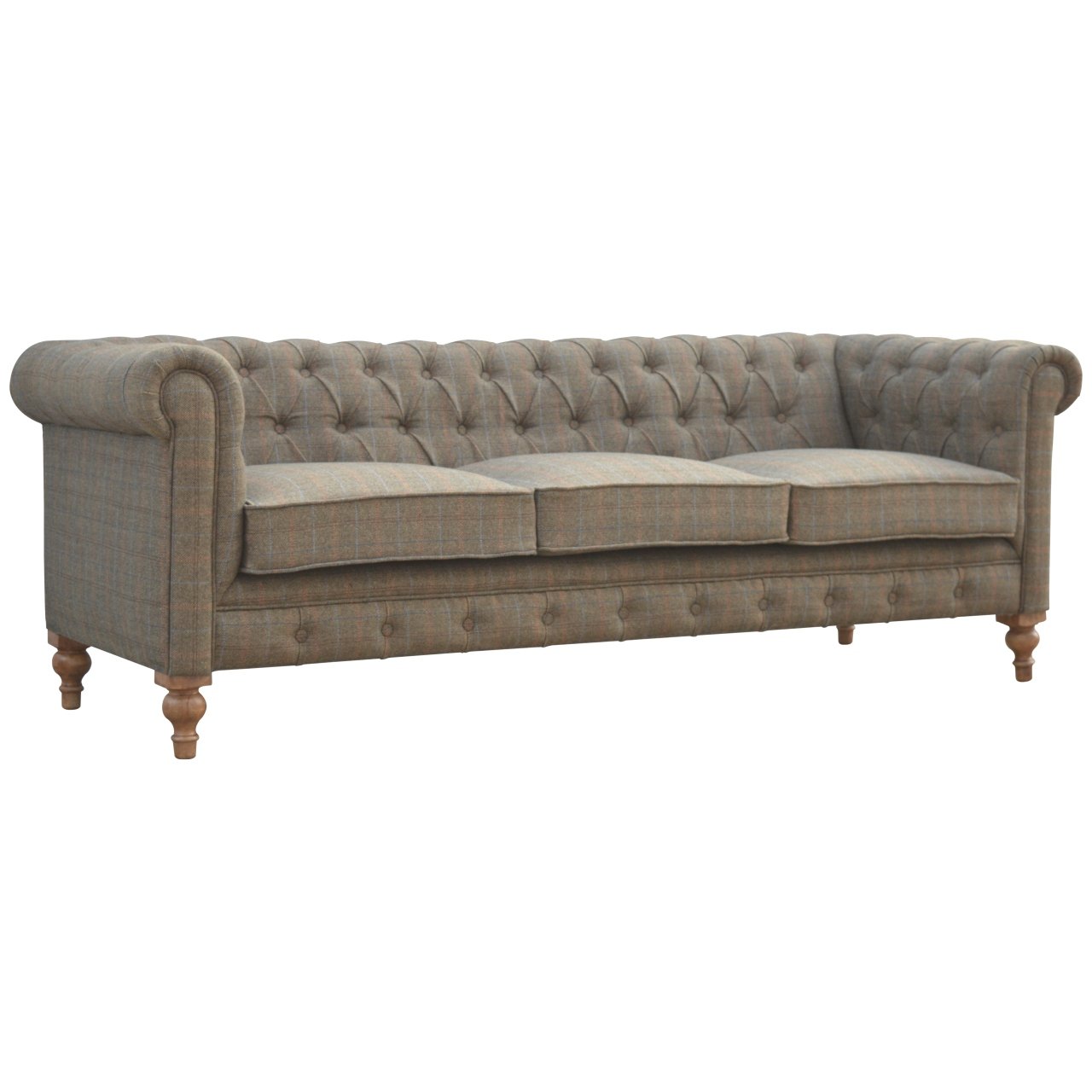 Chesterfield 3 places en tweed multicolore