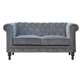 Canapé Chesterfield en velours gris