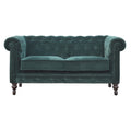 Chesterfield en velours vert émeraude