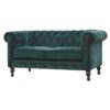 Chesterfield en velours vert émeraude