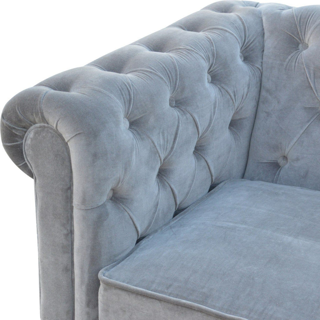 Canapé Chesterfield en velours gris