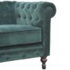 Chesterfield en velours vert émeraude