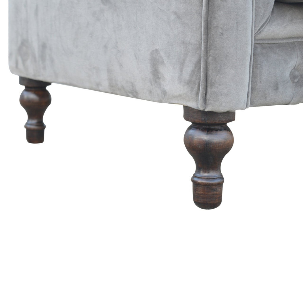 Canapé Chesterfield en velours gris