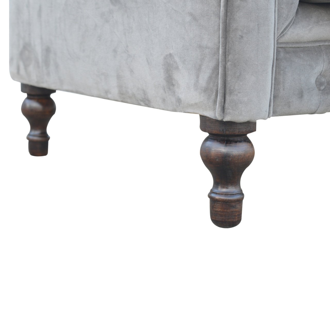 Canapé Chesterfield en velours gris