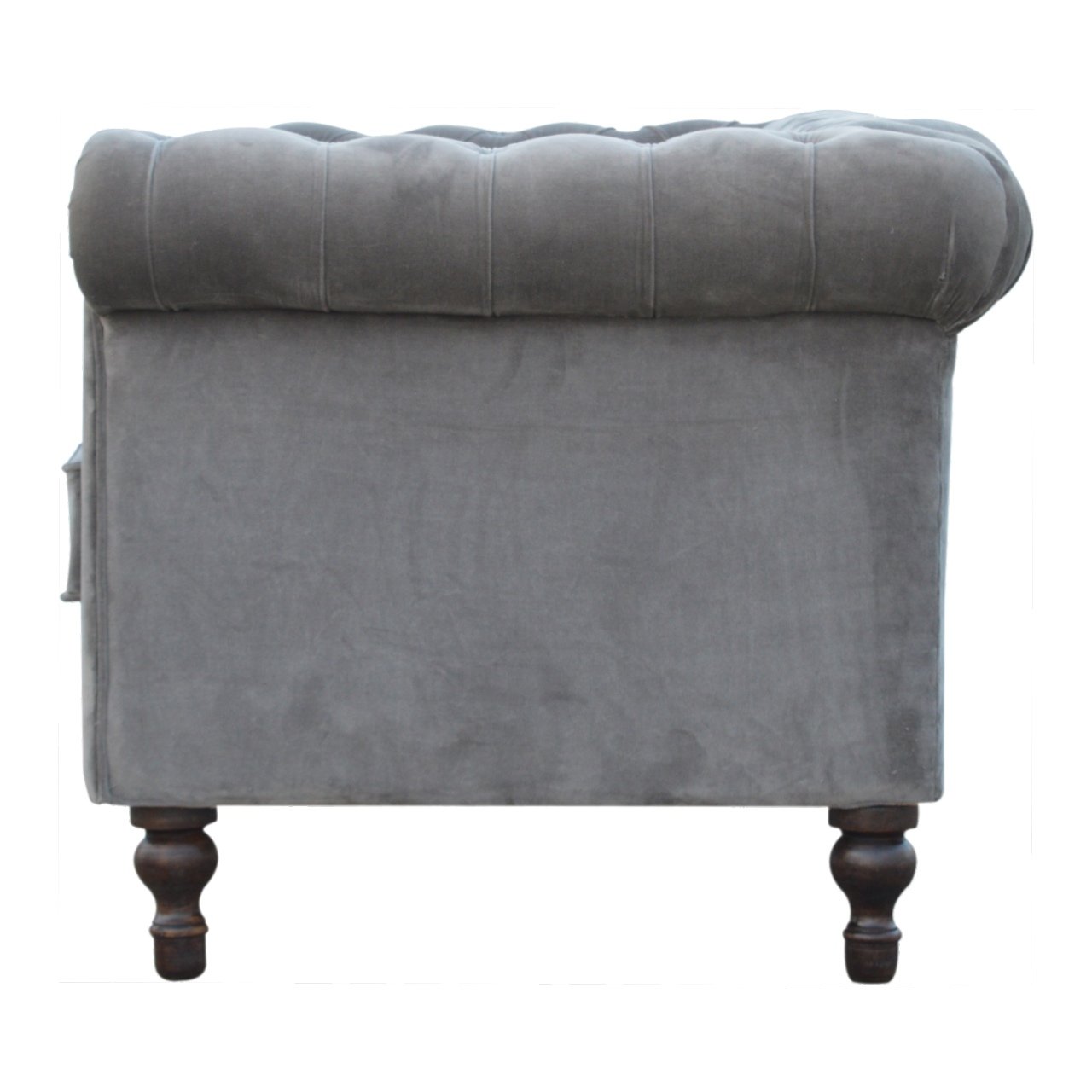 Canapé Chesterfield en velours gris