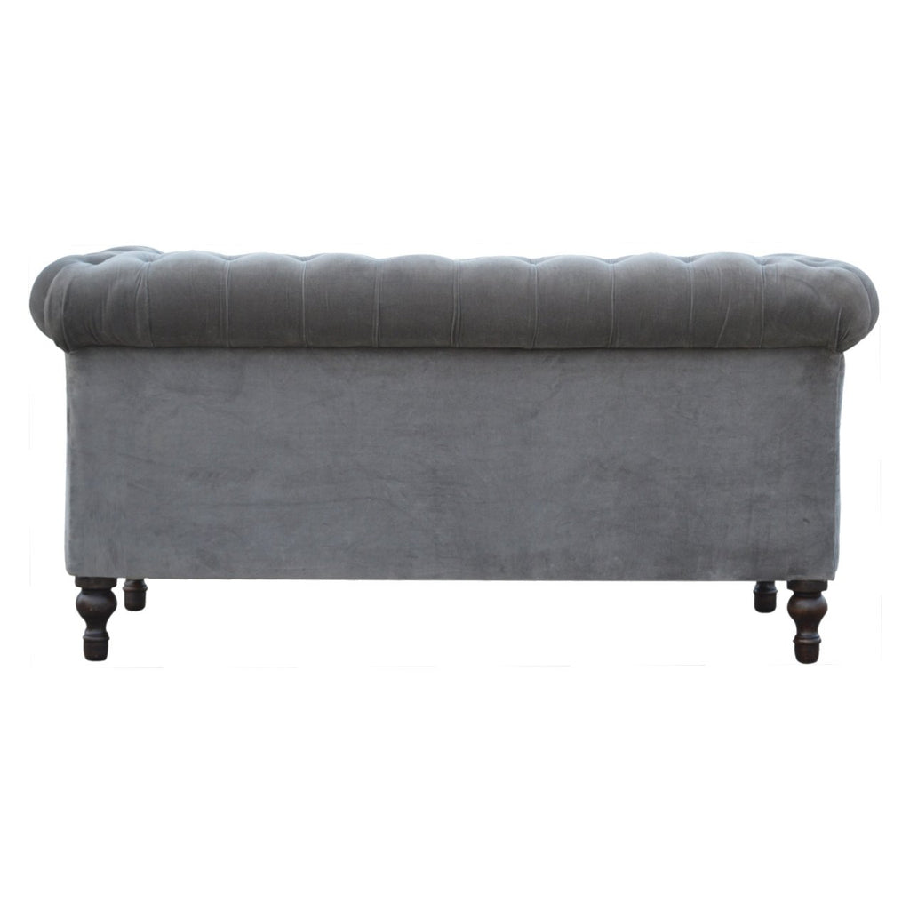 Canapé Chesterfield en velours gris