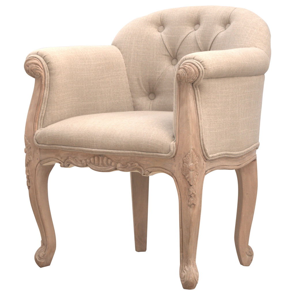 Fauteuil capitonné profond de style français